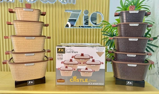 سرویس 10پارچه قابلمه وتابه گرانیتی مارک زیو اورجینال مدل 8560zii