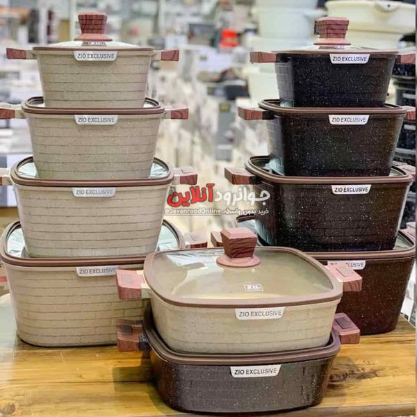 سرویس 10پارچه قابلمه وتابه گرانیتی مارک زیو اورجینال مدل 8560zii